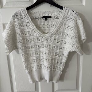 White House Black Market Ivory Crochet Top
